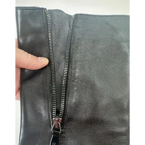 ⭐️ Chanel Black Leather Cap Toe Over The Knee Boots Sz 37 / 7 - Picture 13 of 16